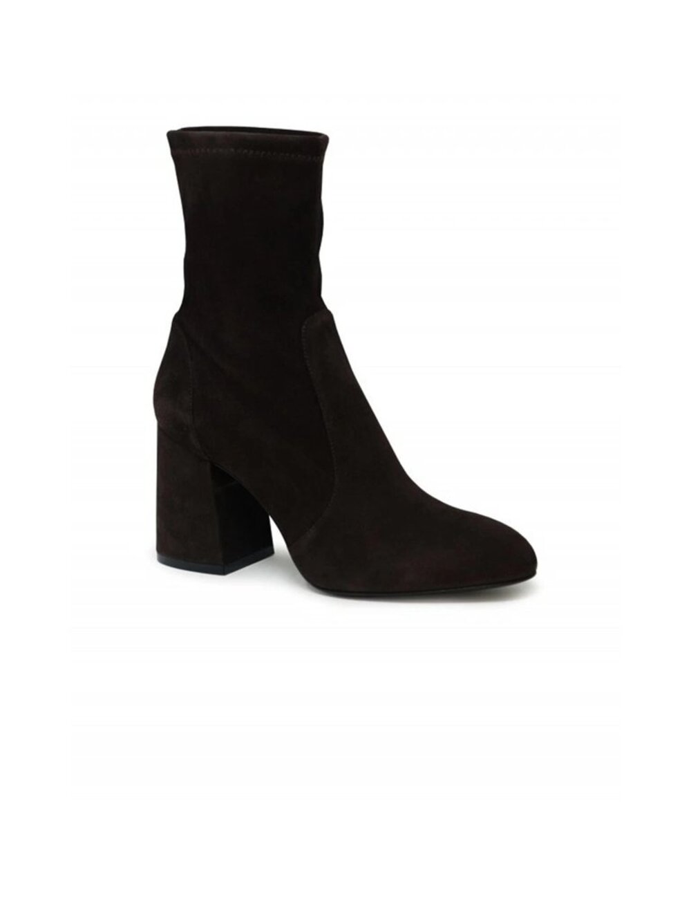 $600 STUART WEITZMAN Flareblock 85 MM Suede Ankle Boots BLACK SOCK 7.5 B (PD28)